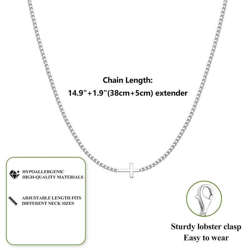 18K Gold-Plated Cross Necklace: Elegant, Simple, Multi-Color Clavicle Chain for Women.
