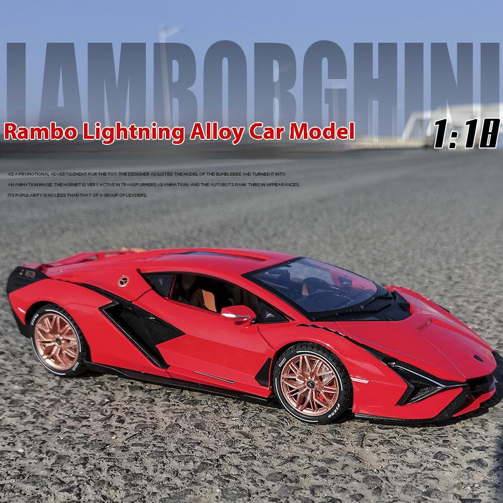 1/18 Lamborghini Sian New Energy Supercar Alloy Diecast Car Model Sound & Light Collection of Hobby Decorative Fine Ornaments