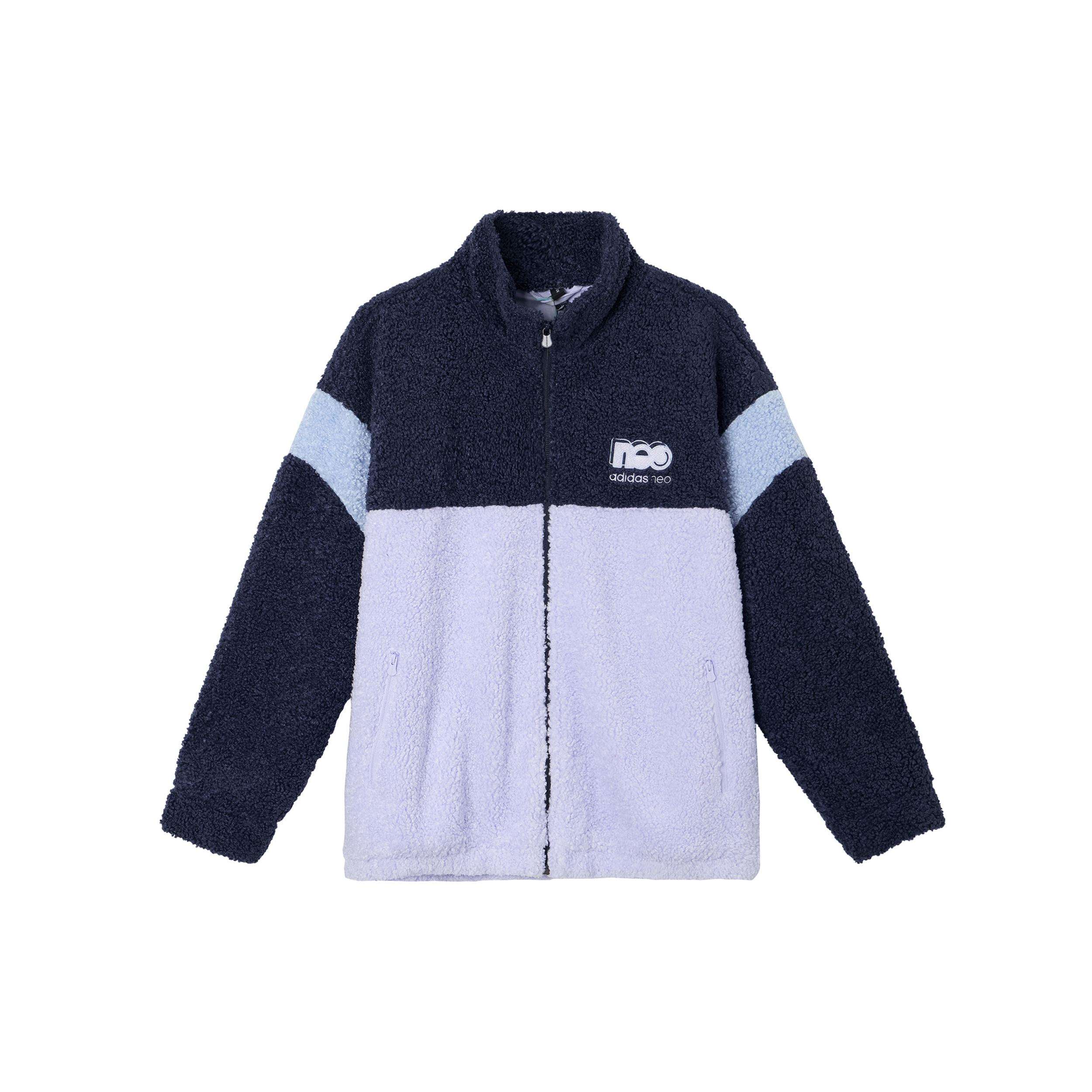 (WMNS) adidas Neo Fleece Jacket Asia Sizing  Purple Black Teal  Women s GU0838 S
