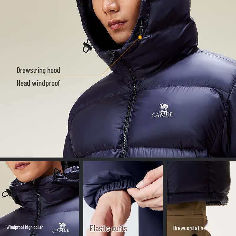 CAMEL Unisex Hooded Anti-Static Thickened Down Jacket