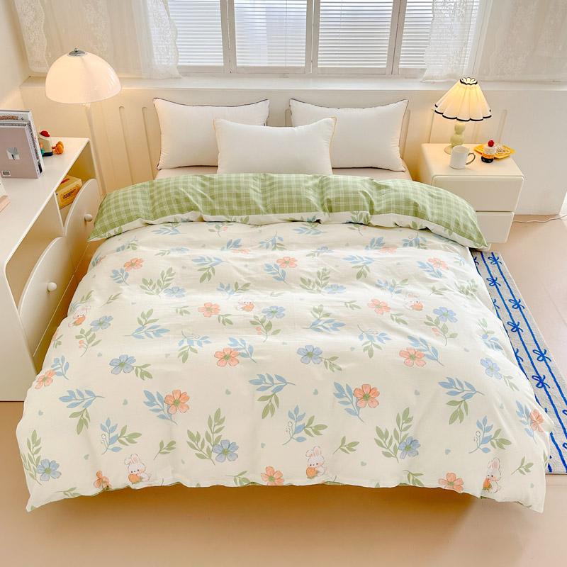 1Pc Cotton Breathable Skin-Friendly Printed Quilt Cover (Pillowcase To Be Purchased Separately) Single Double King Size Bed