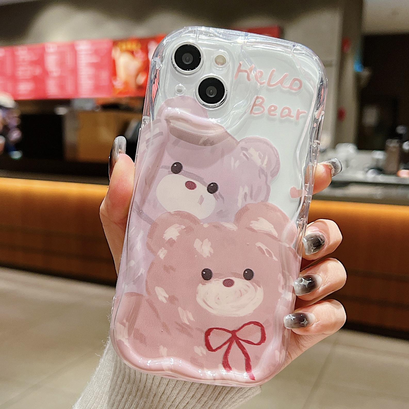 

Милый силиконовый чехол для Xiaomi Redmi Note 12 11 10 Vivo V23E V27 V25 Oppo A78 A58 A38 Infinix Note 30 Pro Funda Зайчик Кролик Медведь Обложка Мягкий TPU Бампер Xiaomi Redmi Note 9/Redmi 10X (4G)