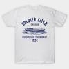 Men Black Print T-shirt Soldier Field Chicago No-Cut Transfer Paper Print Cotton Tshirt