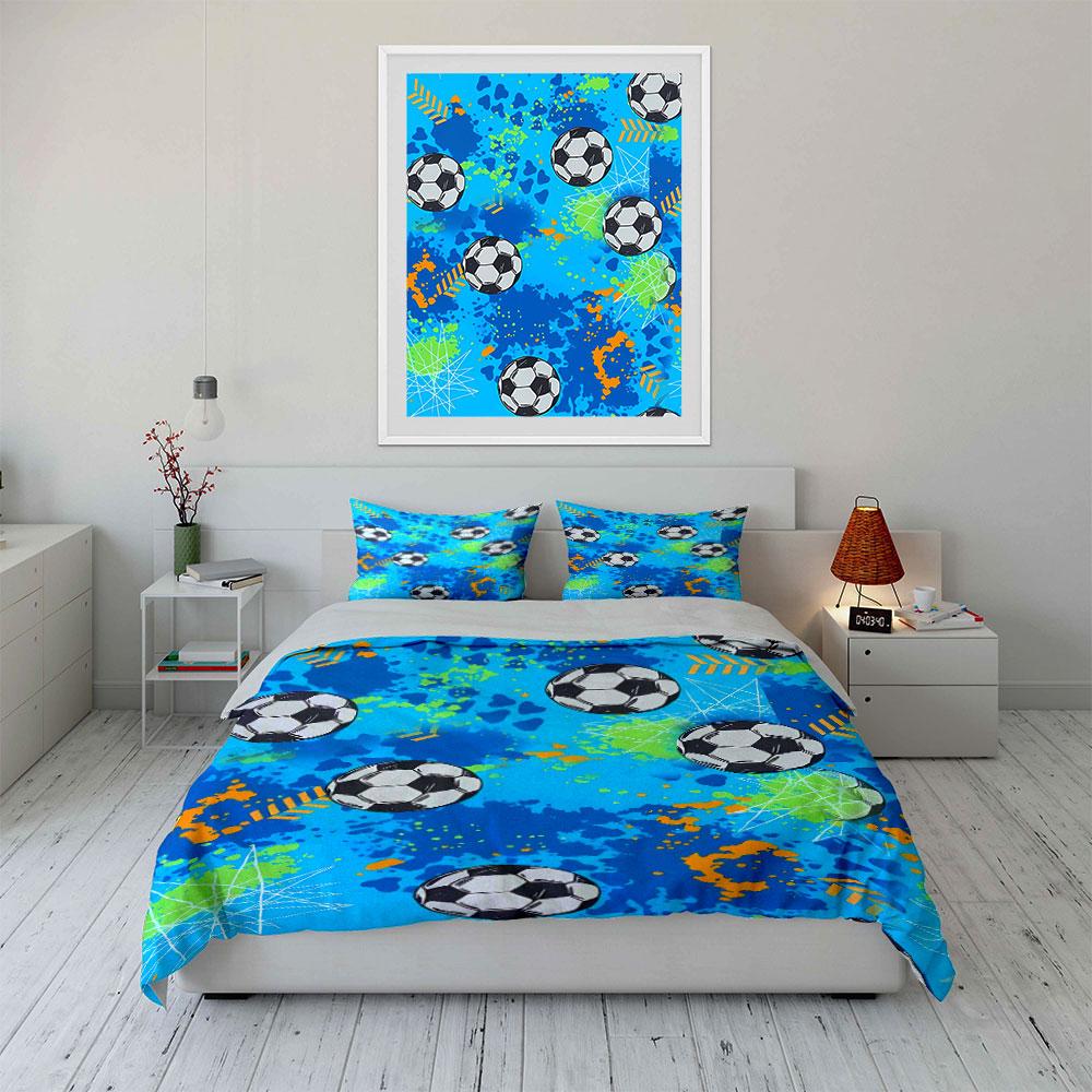 Soccer Balls, Abstract Splashes. Bedding Sets Duvet Cover Sets Duvet Covers Pillowcases(1 * Duvet Cover 2 * Pillowcases, Without Duvet Insert)