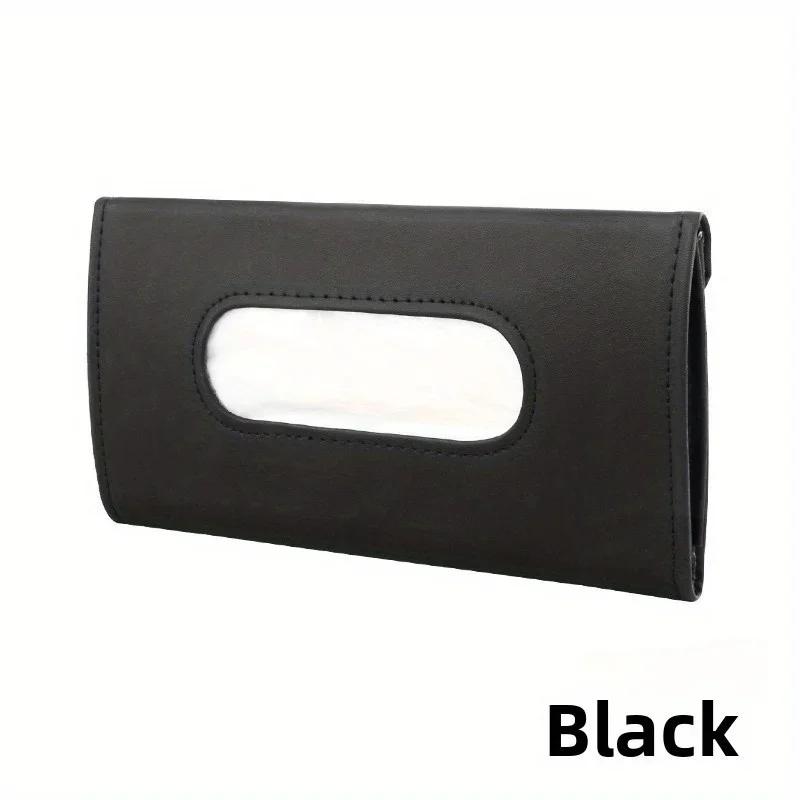 Creative tissue box for car interior, a back-hanging paper towel bag located at the rear seat headrest.