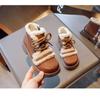 Girls Korean Version Plus Velvet and Thick Lamb Wool To Keep Warm Winter New Big Boys Leather Boots Tide