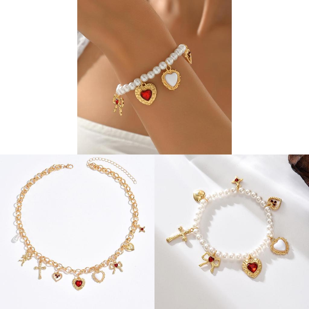 Herzförmige Anhängerkette mit Schmetterlingsschleifen-Design Für Damen Modeschmuck