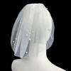 Delicate Wedding Bridal Lace Veil with Pearl/ Bowknot Girls Bride Veil Long Tulle Wedding Tiaras for Marriage Women