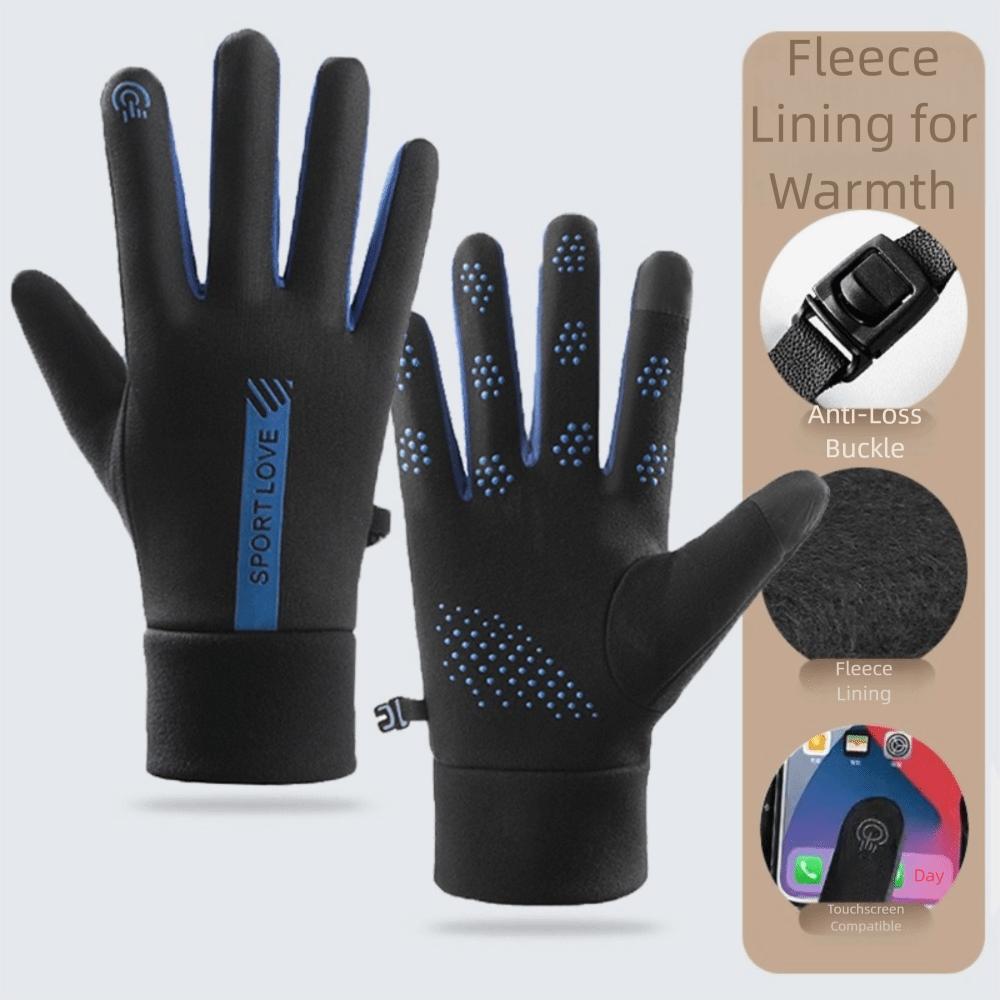

Thickened Winter Warm Gloves Plush Touch Screen Gloves Unisex Cycling Mittens Outdoor Blue/Men