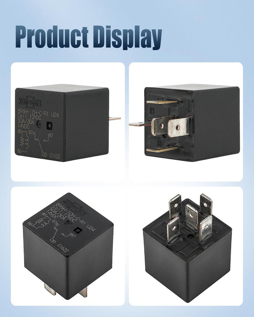 U24 12VDC 50A Automotive Power 896H-1CH-C-R1 Relay, 5-Pin