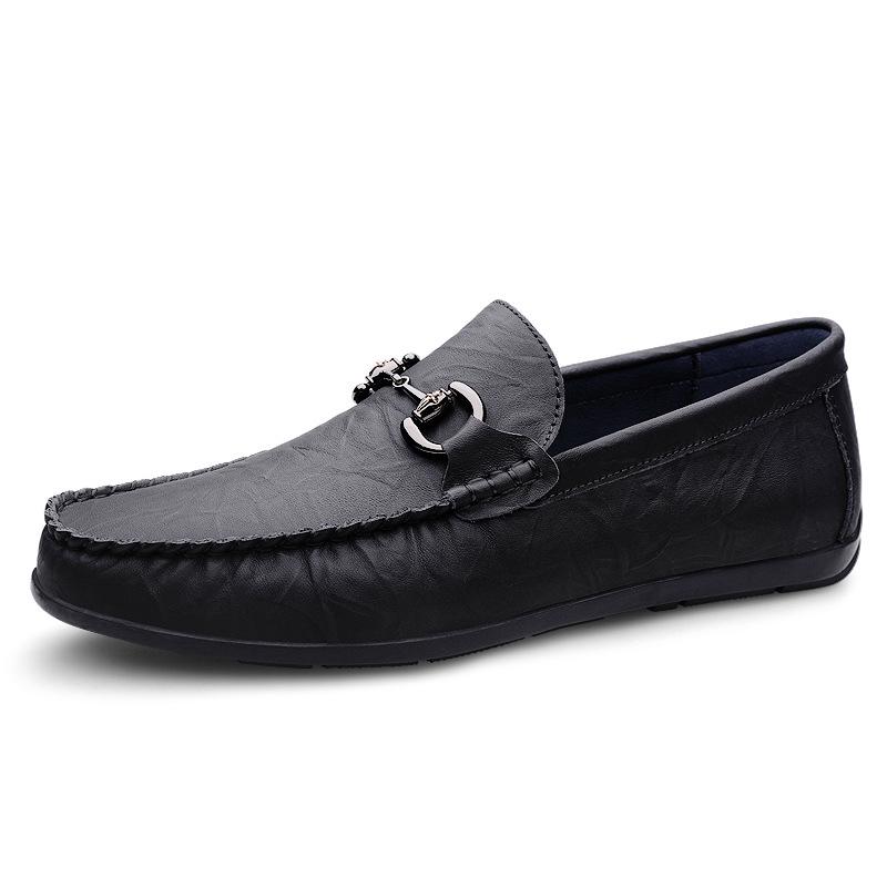 Men s Fashion Slip-On Moccasins – Simple Cowhide Driving Loafers for Spring/Summer 44