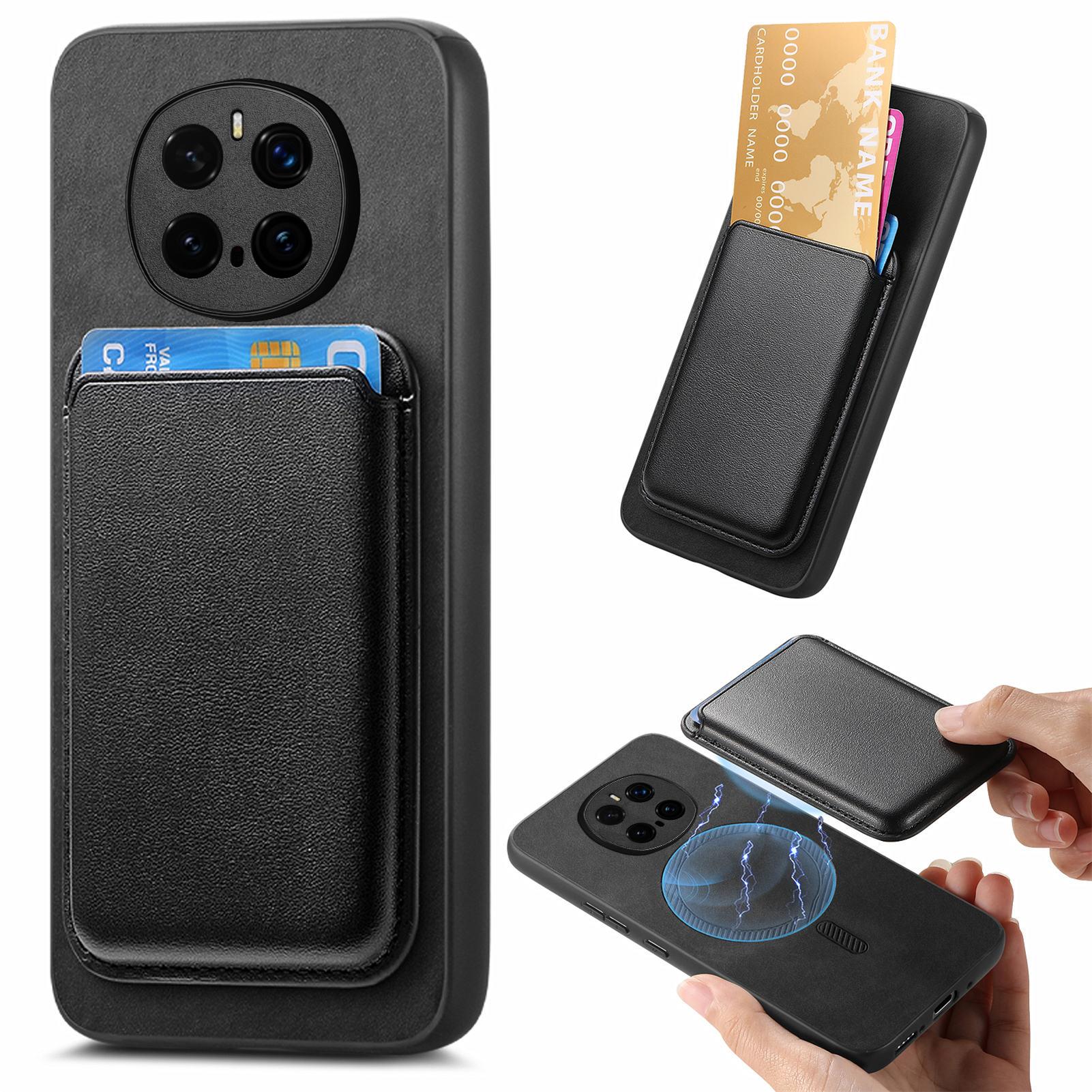 

For Honor Magic7 Pro 5G Case Detachable Magnetic Card Bag Leather Phone Back Cover Black