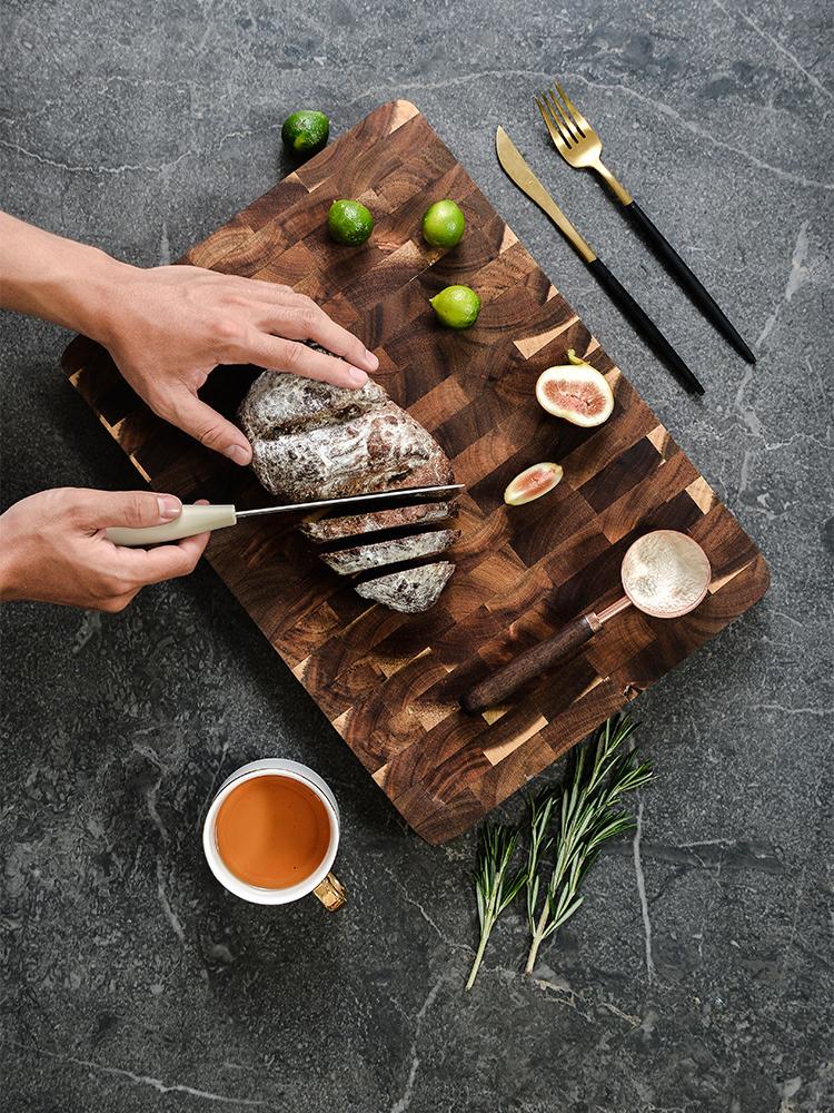 Acacia wood Solid wood cutting board Home kitchen solid wood geometric grid splicing wooden cutting board