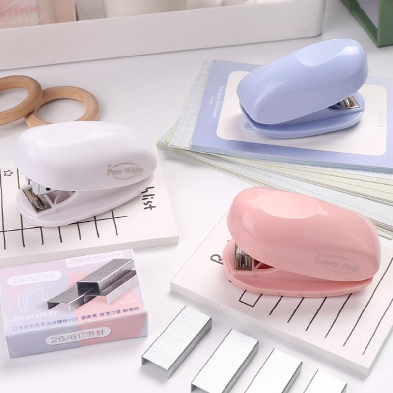 Small Stapler Colorful Paper Binding Stapler Machine Fashion Stapler Stationery School Office Binding Paper Stapler