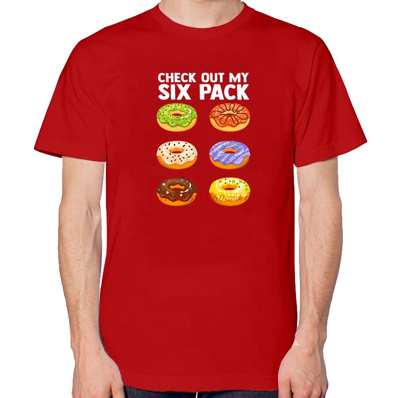 Check Out My Six Pack Donut Funny Graphic T Shirts Summer Casual Crewneck Tees Tops Cotton Unisex Breathable Print T Shirt