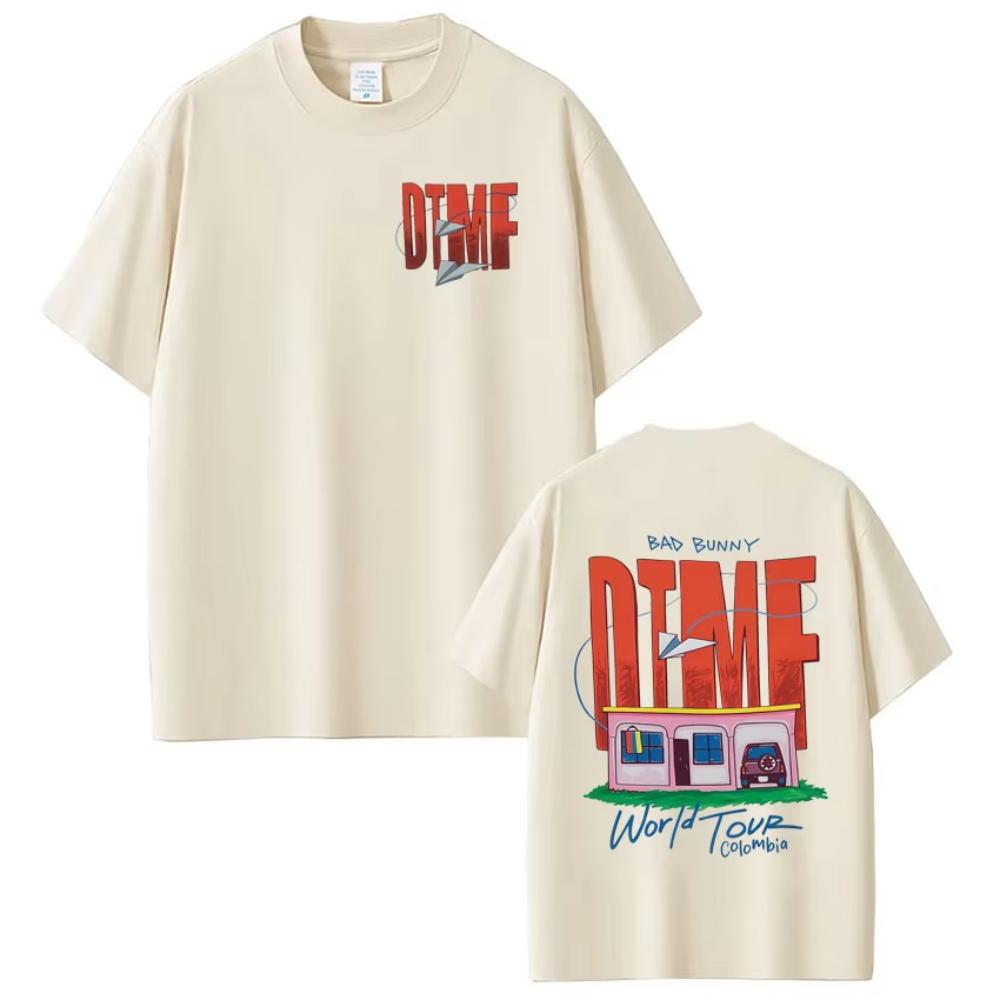 T-shirt Album Rapper Bad Bunny Debi Tirar Mas Fotos T-shirt Tour DTMF Uomo Donna Moda Maglietta a Maniche Corte Streetwear