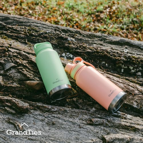 GRANDTIES Premium Vacuum Insulated Stainless Steel Wide Mouth Water Bottle, 946ml, Available In 9 Colors, Includes Two Lids, Easy-to-Clean Large Openi