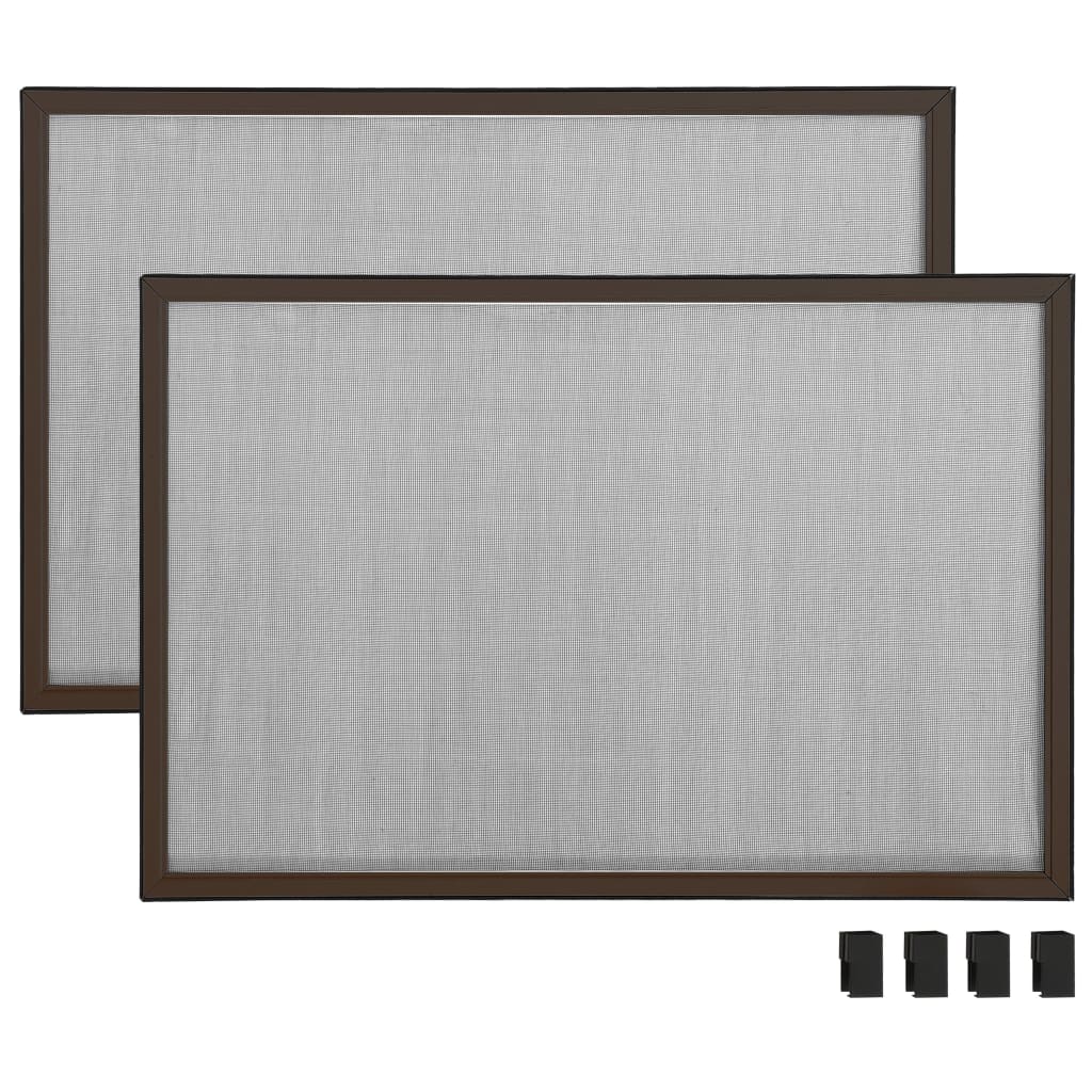Vidaxl Extendable Window Mosquito Net, Brown, (75-143)X50 Cm