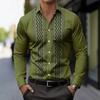 Geometric Pattern Long-Sleeve Shirt, Stylish and Versatile