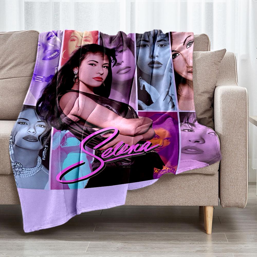 Coperta Stampata a Tema Selena Quintanilla - Perfetta per Divano, Letto, Viaggio e Uso Esterno | Lavabile in Lavatrice, Accogliente e Resistente.