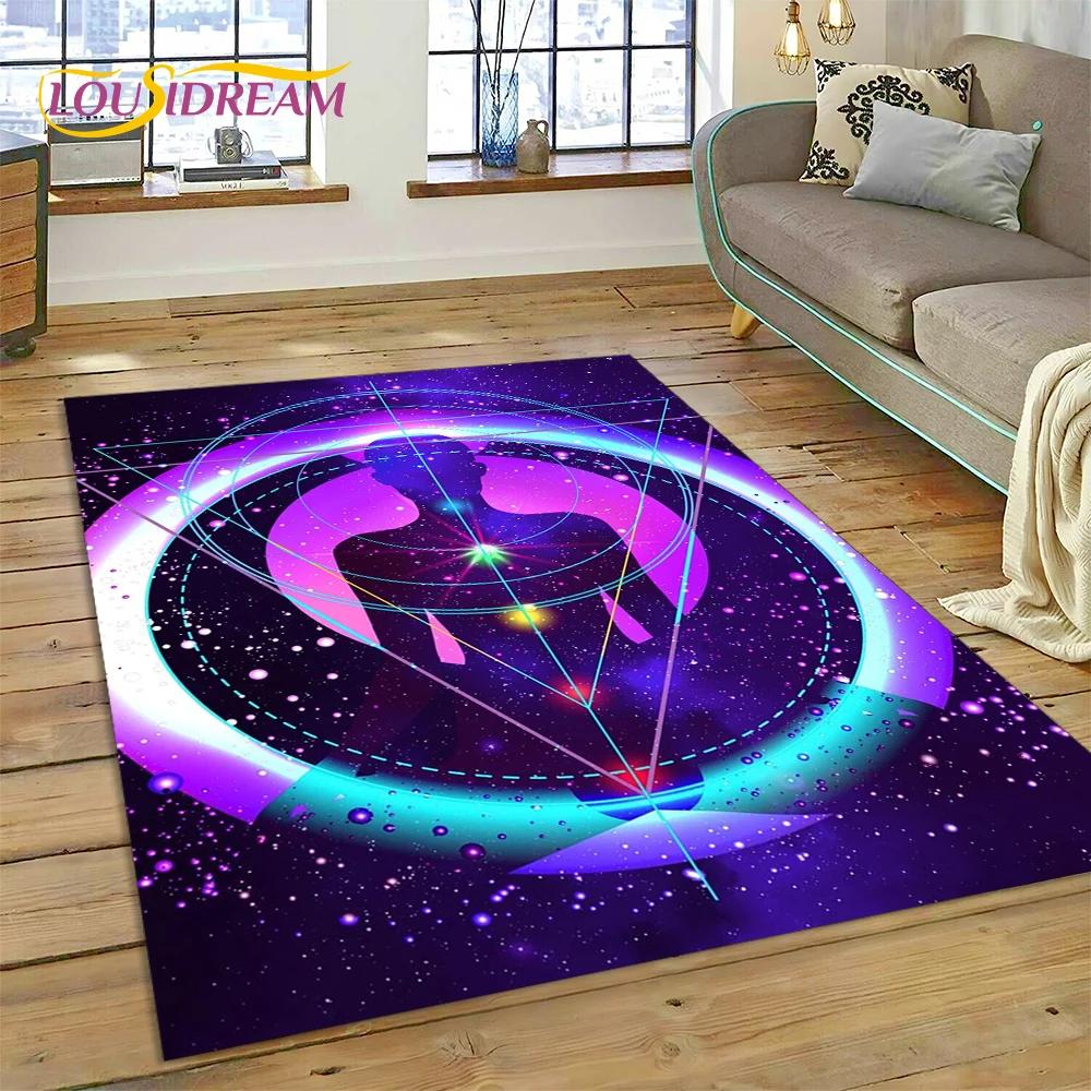 3D Yoga Meditation Rainbow 7 Chakra Carpet Rug for Bedroom Living Room Home Sofa Decoration,Children Game Large Decor Floor Mat