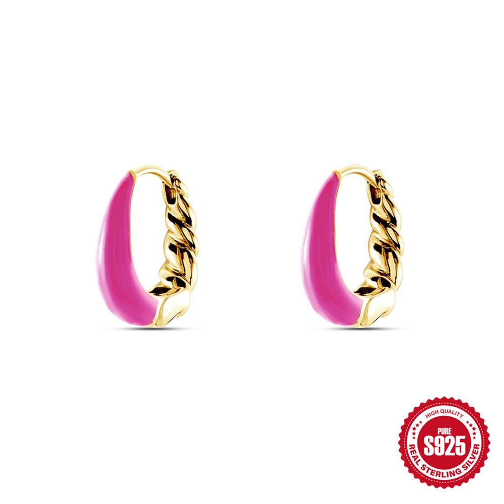 

Стильные и простые серьги Ins Wind S925 Sterling Silver Croissant в форме буквы U, с переплетением, летние серьги, серьги, серьги 925 silver