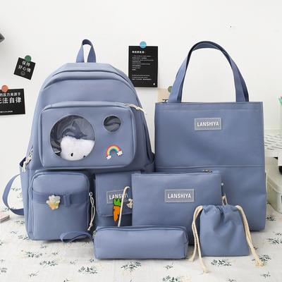 5 PCS Schul Weiblichen 2022 Neue Hohe Schule High-kapazität Weiblichen Rucksack Junior High School Schüler Rucksack