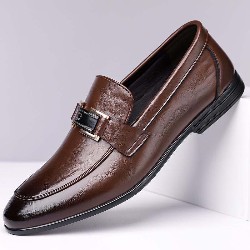 Fashion Men's Leather Shoes 2025 New High-quality Business Casual Shoes Men Loafers Spring Autumn Luxury Designer Dress Shoes Size 39-44