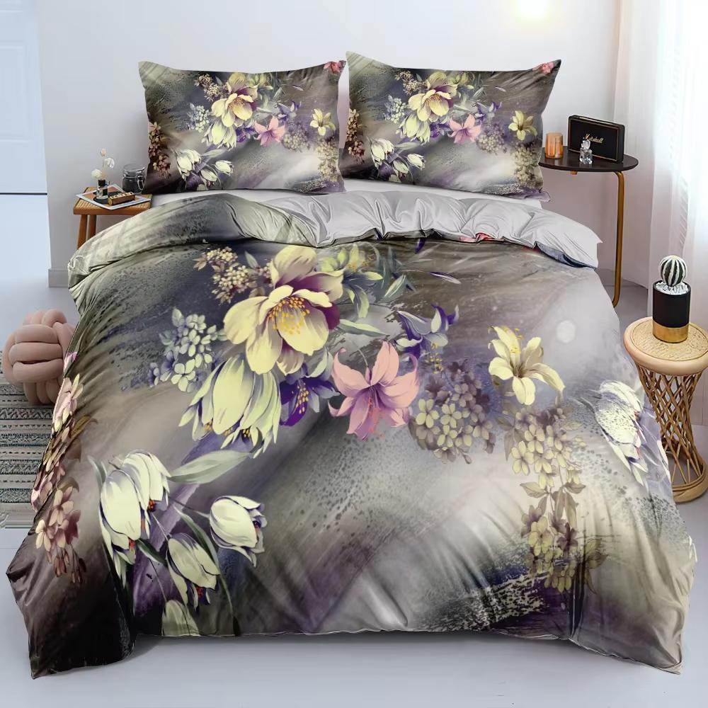 

Comforter Classic Luxury King Single Size Double Floral Pattern Bedding Set 260X220Cm Birthday Gift Comforter (quilt)-EU Single(135*200cm)3pcs