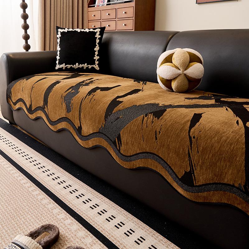 

Light Luxury High-Grade Leather Sofa Cushion New Special-Shaped Irregular Combination Sofa Seat Cushion Cover Cloth Towel 90*70cm