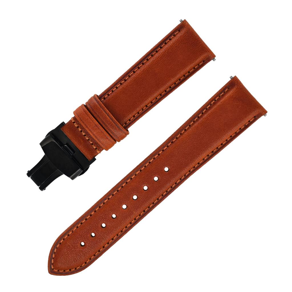 2026 New First Layer Cowhide Genuine Leather Watch Strap with Butterfly Buckle Replacement for Daniel Wellington DW Watch for Men Women