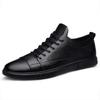 Men's Outdoor White Leather Sneakers with Elastic Band