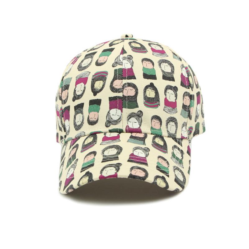 Spring Summer Baseball Cap Women's Sunscreen Sun Hat Cartoon Printed Cap Men's Hat