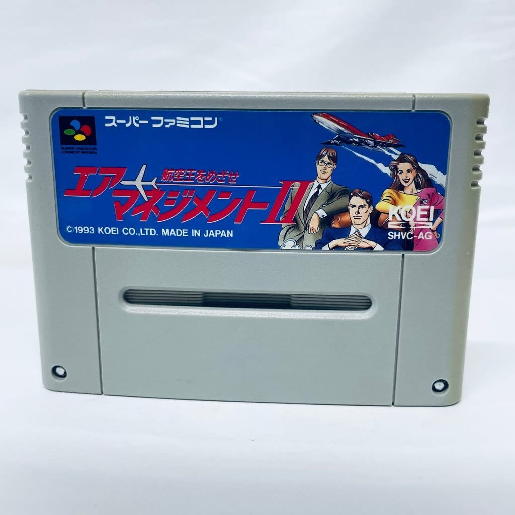 Used Aerobiz Supersonic (Air Management 2 - Koukuu Ou Wo Mezase) SFC SNES Super Famicom SHVC-AG Tested Working Nintendo Strategy Koei NTSC-J Cartridge
