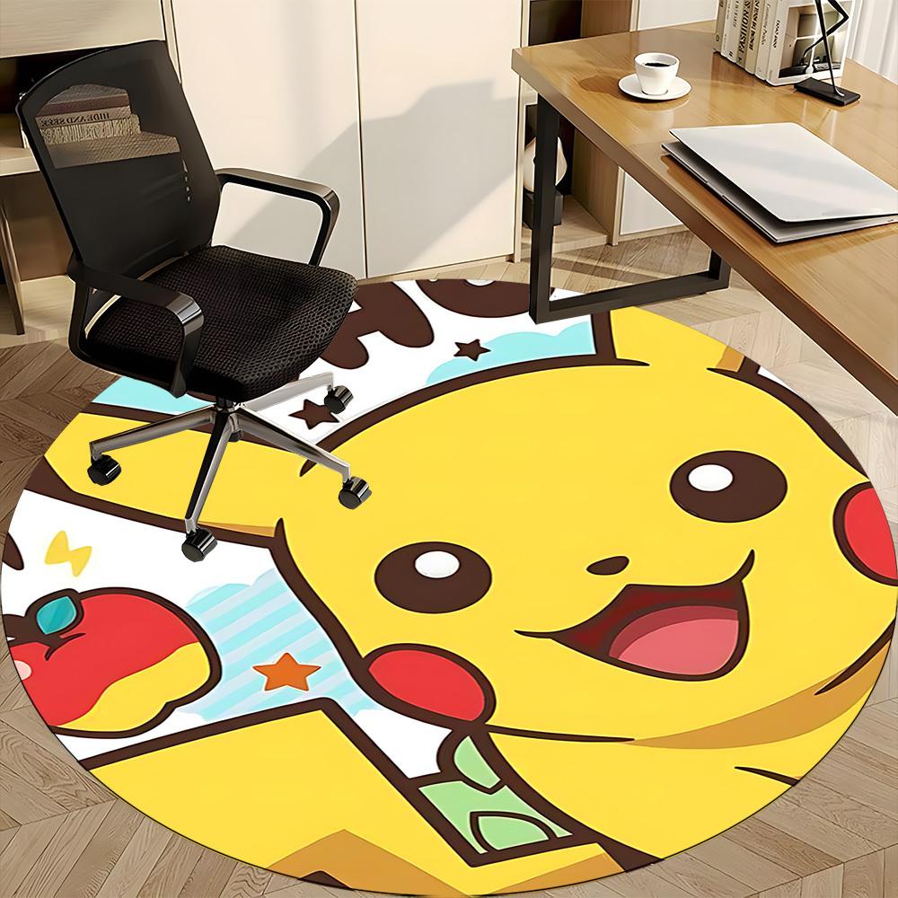 1pc Pikachu, Pokémon Office Round Area Rug, Under Office Chairs Bedroom Living Room Home Decor  a1022280
