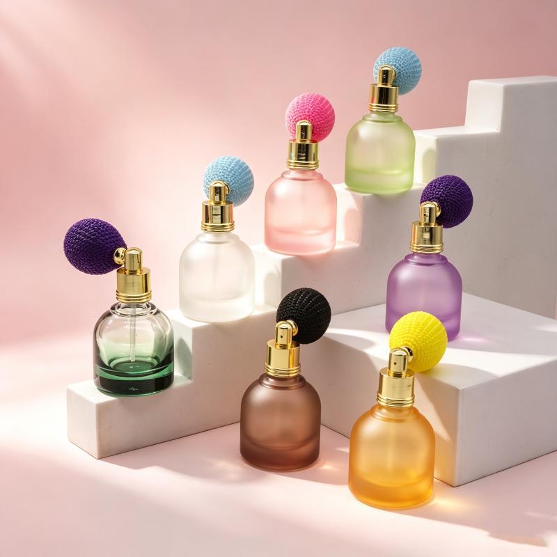 Mini bunte Airbag-Parfümflasche, tragbar, nachfüllbar, auslaufsicherer Duftsprüher, ideal für Party-Make-up-Auffrischung