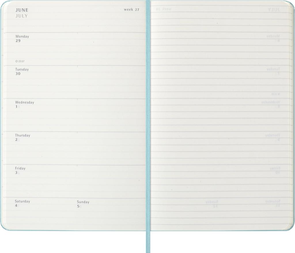 Moleskine 2026 January Large Size x DHB2412WN3Y26 Planner, Start, 12-Month Weekly, (13cm 21cm), Hardcover, Aquamarine,