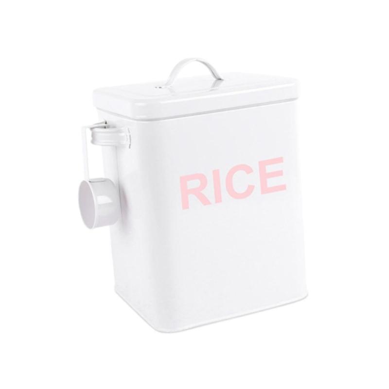 Space Saving Sealed Rice Container Airtight Flour Canister Pet Food Storage Jar with Lid Baking Supplies Organizer