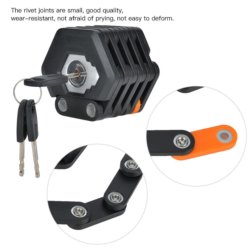 Bike Antitheft Key Chain Folding Lock for Mountain Bicycle Electric Scooter