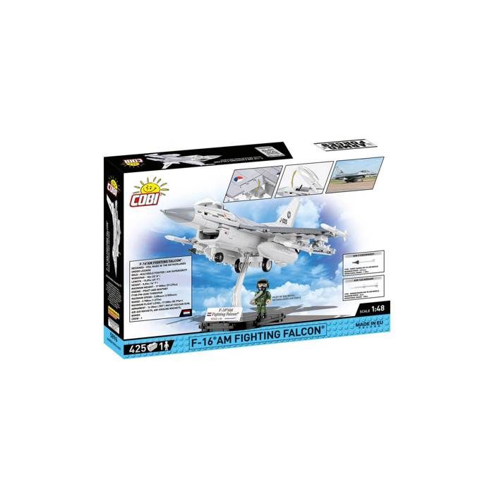 Maquette à construire - cobi - f-16 am fighting falcon - 425 briques - figurine de pilote - 1:48
