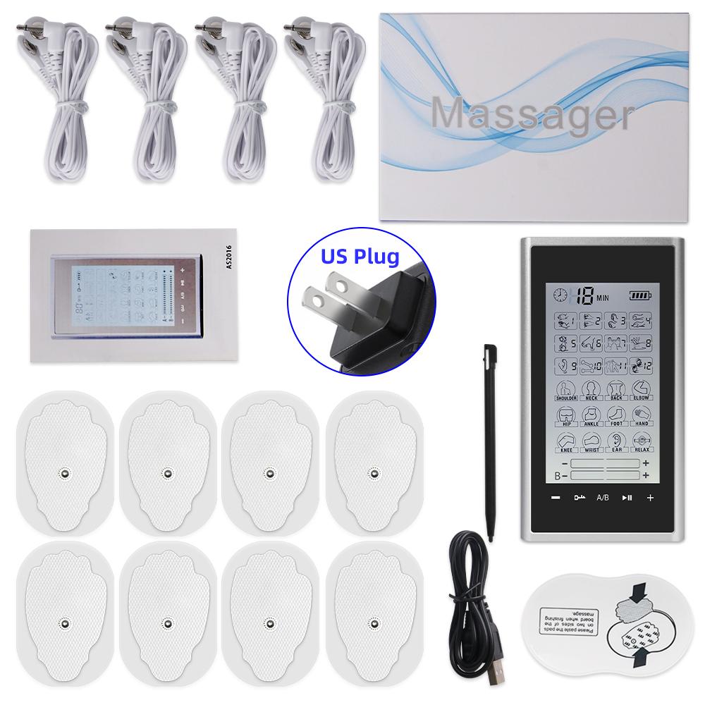 4 Output Channel 24 Modes EMS Eletric Professional Muscle Stimulation Physiotherapy Tens Electrodes Machines Body Massager Pads