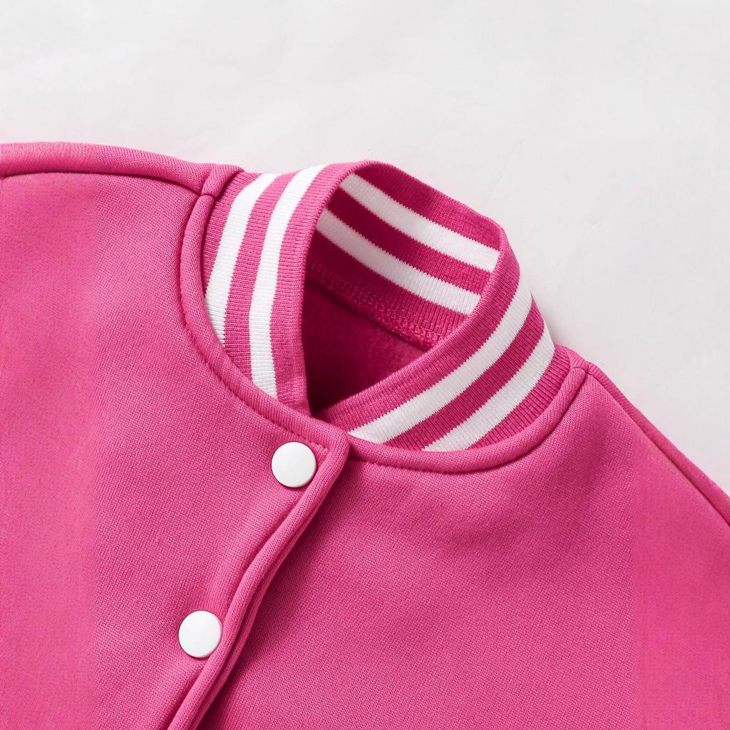 Giacca Cardigan Casual da Bambina con Lettera "M" per Primavera e Autunno, Abbigliamento Sportivo Baseball alla Moda per Bambini