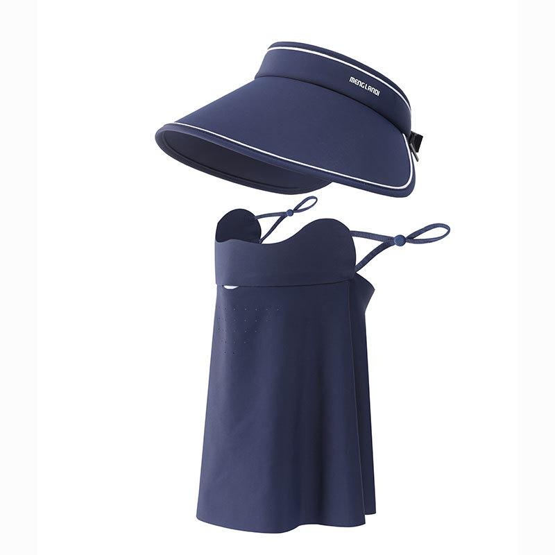 Sunscreen Empty Top Hat with Mask, Women's Full Face UV Protection, Driving Shading Veil, Neck Mask, Neck Protection Set.