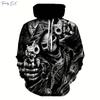 Hooded Sweatshirt Man 3D Digital Skull Graphic Hoodies Casual Kangaroo Pocket Long Sleeve Hoodie Men Autumn New in Sweatshirts