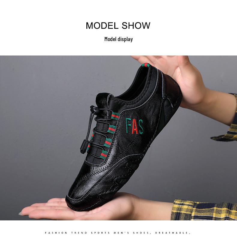 Men's Plus Size Casual Leather Moccasins: Spring/Summer British Style in Cowhide