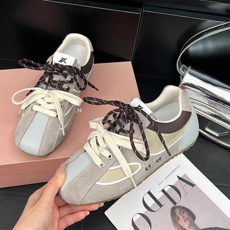 

Niche silver German training shoes are great-looking shoes for women s 2025 new popular leisure sports Forrest Gump flat white shoes 40 серый