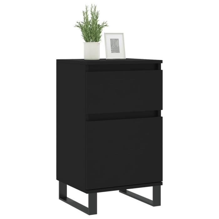 VidaXL Buffets 2 pcs noir 40x35x70 cm bois d’ingénierie 831167