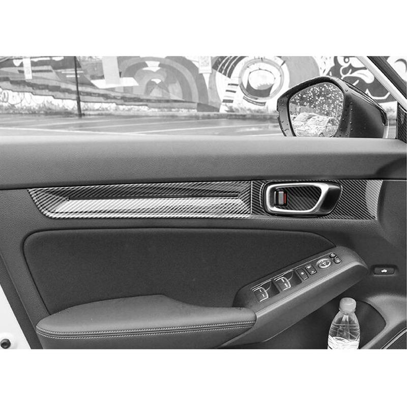 Car Interior Door Window Panel Handle Bowl Trim Covers Armrest Accessories Stick 4PCS For Honda Civic 11th Gen 2024