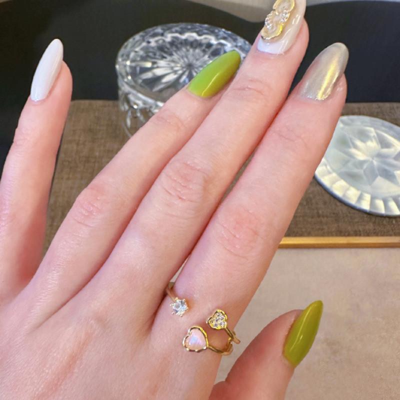 Inspired Chic Japanese Transparent Star Pearl Flower Open Adjustable Ring For Women