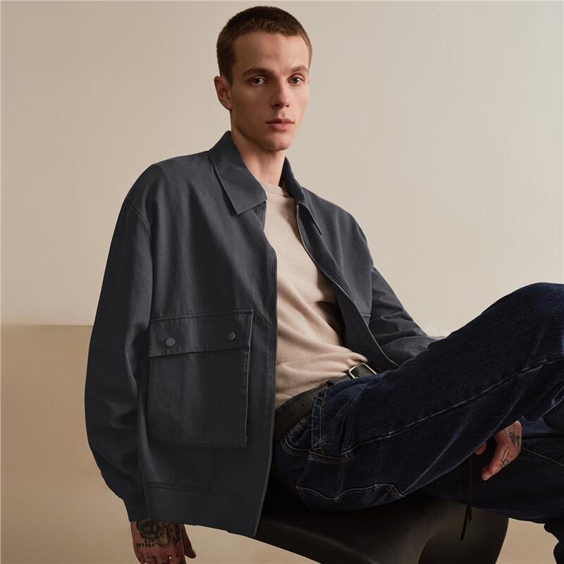 GIORDANO Men's Cleanfit Loose Lapel Bomber Jacket